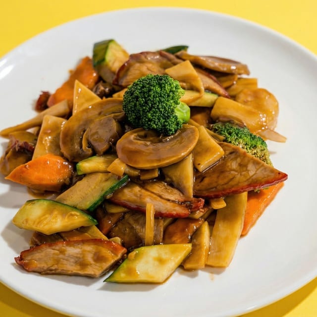 Roast Pork with Mixed Vegetables.
