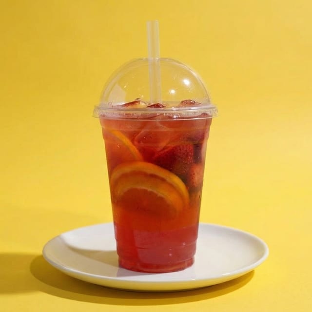 Strawberry Jasmine Boba Tea.