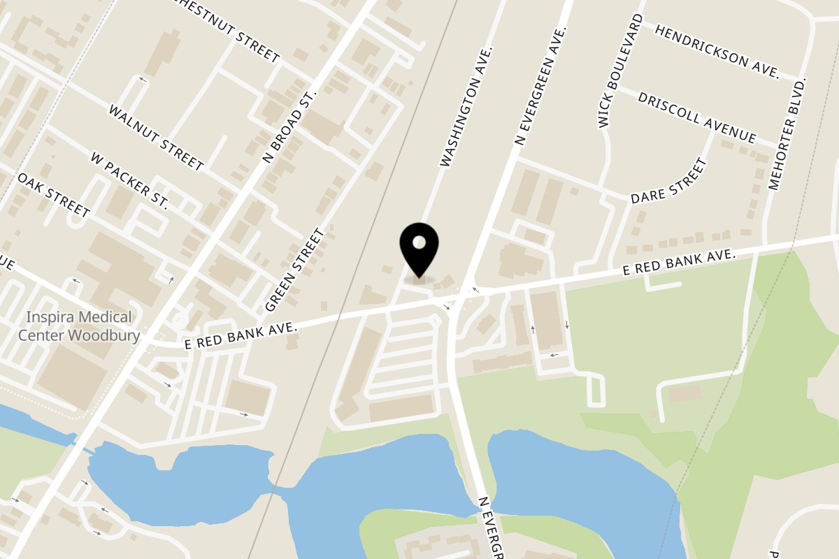 Map showing the location of China House on 132 e red bank ave in Woodbury